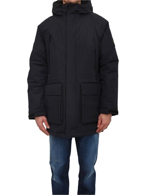 Parka lungo Diries Napapijri in tessuto tecnico nero in UOMO
