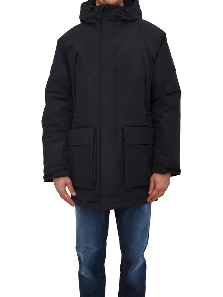 Parka lungo Diries Napapijri in tessuto tecnico nero