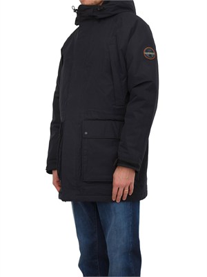 Parka lungo Diries Napapijri in tessuto tecnico nero in UOMO