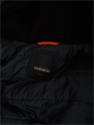 Parka lungo Diries Napapijri in tessuto tecnico nero in UOMO