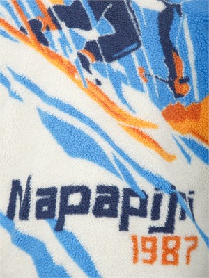 Felpa in pile Fiemme Napapijri in teddy bianco con stampa in UOMO
