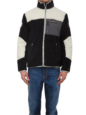 Felpa Yupik Napapijri in teddy nero in UOMO