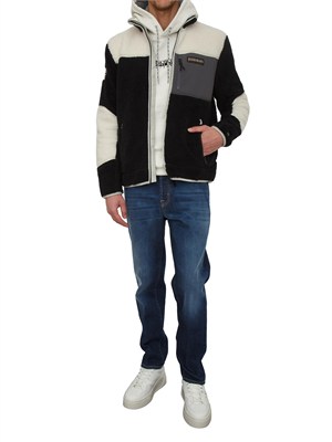 Felpa Yupik Napapijri in teddy nero in UOMO