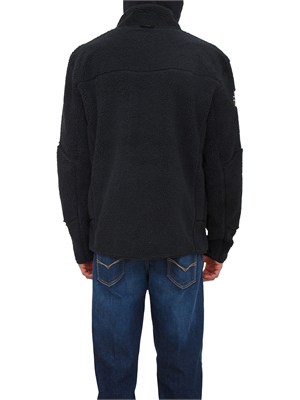Felpa Yupik Napapijri in teddy nero con cappuccio in UOMO