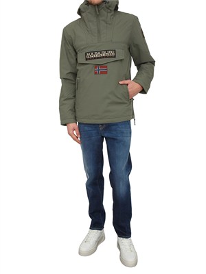 Giacca Rainforest Napapijri in tessuto tecnico verde in UOMO