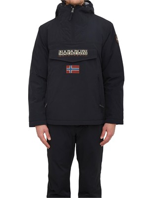 Giacca Rainforest Napapijri in tessuto tecnico nero in UOMO