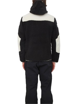 Felpa in pile Napapijri Yupik in teddy bianco nero in UOMO