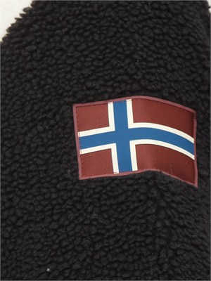 Felpa in pile Napapijri Yupik in teddy bianco nero in UOMO