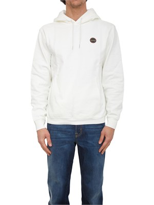 Felpa con Cappuccio Badge Napapijri in French Terry bianco in UOMO