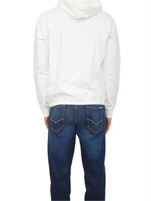 Felpa con Cappuccio Badge Napapijri in French Terry bianco in UOMO