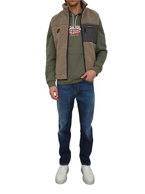 Felpa Aylmer Napapijri in caldo cotone verde in UOMO