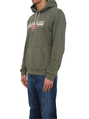 Felpa Aylmer Napapijri in caldo cotone verde in UOMO