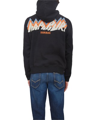 Felpa Fiemme Napapijri in cotone nero stampa dietro in UOMO