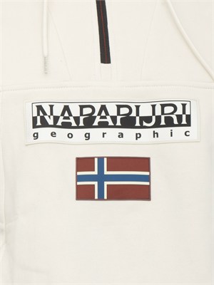 Felpa con cappuccio Burgee Napapijri in cotone avorio in UOMO