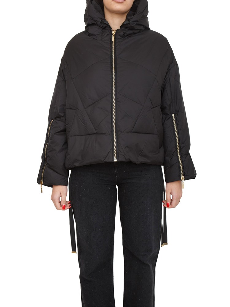 Giubbino Twinset in nylon trapuntato nero