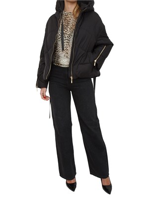 Giubbino Twinset in nylon trapuntato nero in DONNA