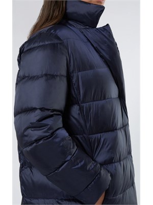 Piumino reversibile Tequila di Marina Rinaldi in taffetà e nylon cangiante blu in DONNA