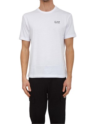 T-shirt EA7 Emporio Armani in cotone bianco in UOMO