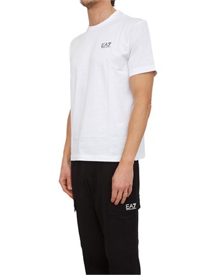 T-shirt EA7 Emporio Armani in cotone bianco in UOMO