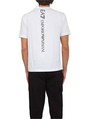 T-shirt EA7 Emporio Armani in cotone bianco in UOMO