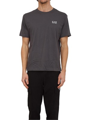 T-shirt EA7 Emporio Armani in cotone grigio in UOMO