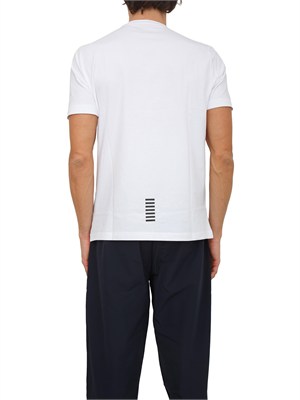 T-shirt Ea7 a maniche corte in cotone bianco in UOMO