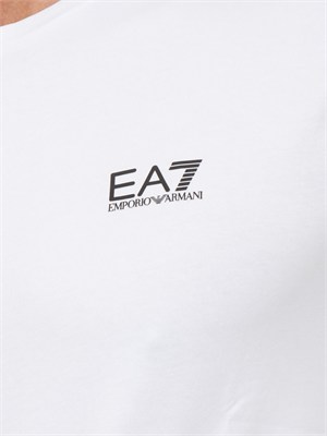T-shirt Ea7 a maniche corte in cotone bianco in UOMO