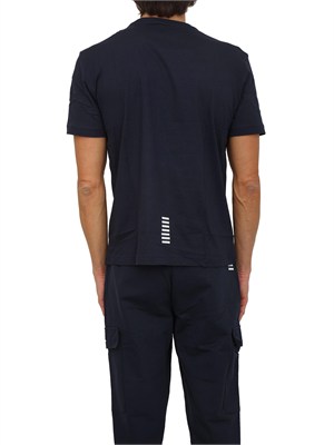 T-shirt EA7 Emporio Armani in cotone Pima blu in UOMO