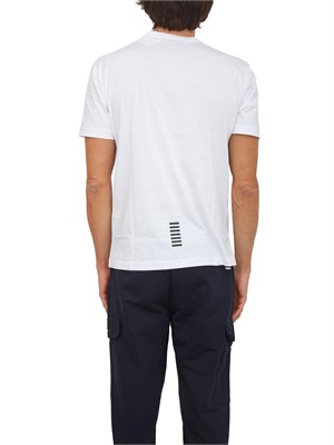 T-shirt EA7 Emporio Armani in cotone Pima bianco in UOMO