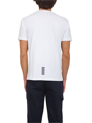 T-shirt EA7 Emporio Armani in cotone bianco in UOMO