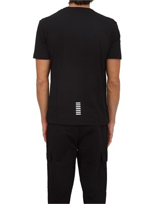 T-shirt Ea7 a maniche corte in cotone nero in UOMO