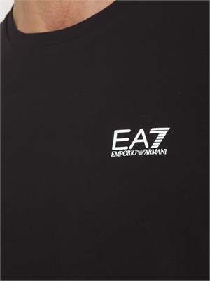 T-shirt Ea7 a maniche corte in cotone nero in UOMO