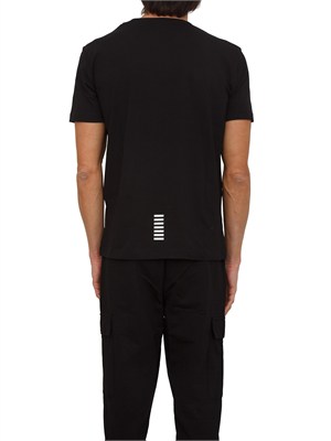 T-shirt EA7 Emporio Armani in cotone nero in UOMO