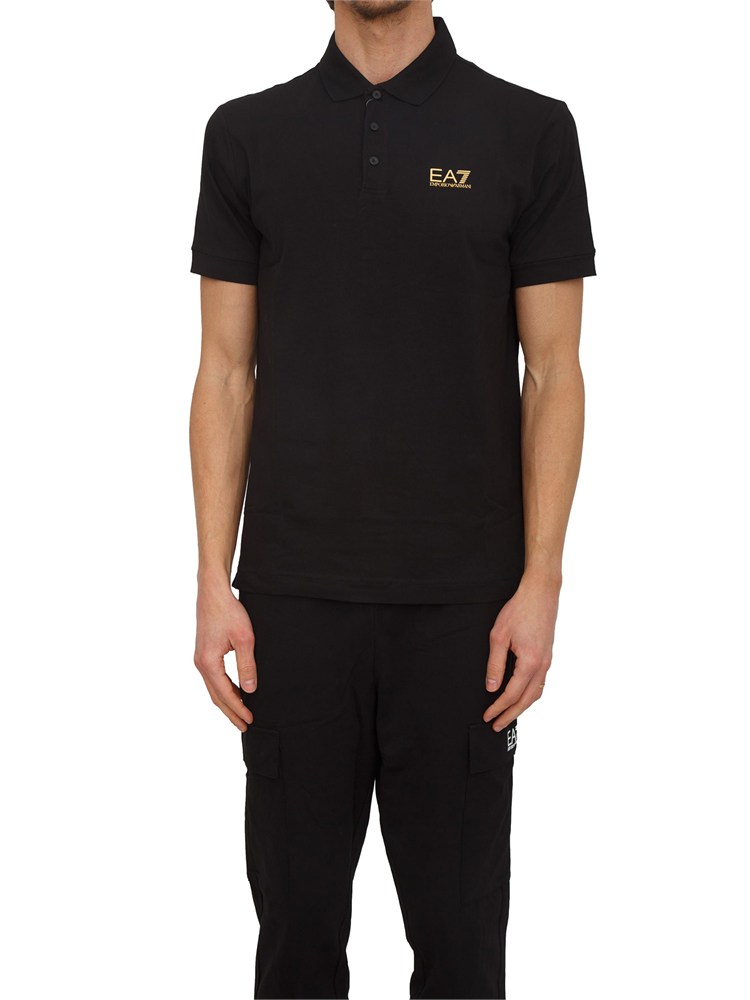 Polo EA7 Emporio Armani in cotone nero