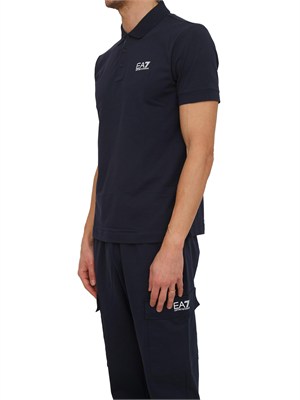 Polo EA7 Emporio Armani in cotone blu in UOMO