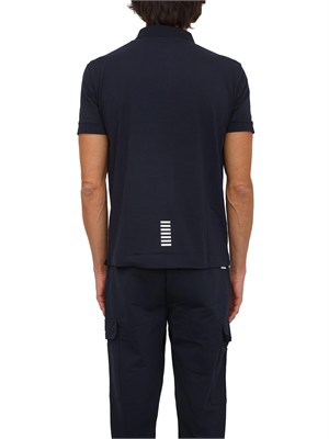Polo EA7 Emporio Armani in cotone blu in UOMO