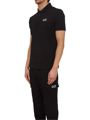 Polo EA7 Emporio Armani in cotone nero in UOMO