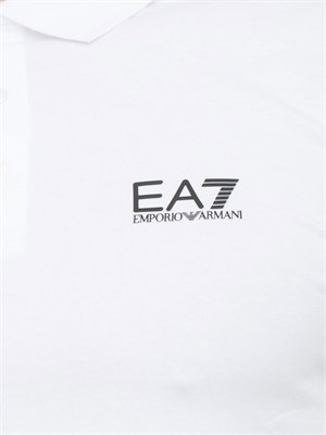 Polo uomo EA7 Emporio Armani in cotone stretch bianco in UOMO