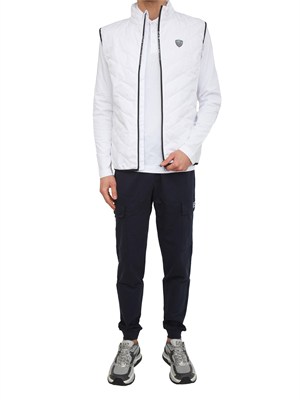 Polo uomo EA7 Emporio Armani in cotone stretch bianco in UOMO