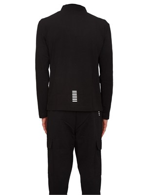 Polo uomo EA7 Emporio Armani in cotone stretch nero in UOMO