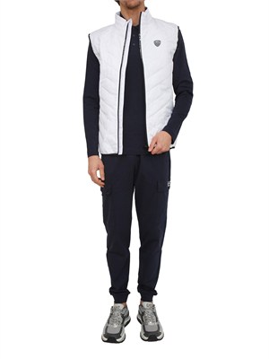 Polo uomo EA7 Emporio Armani in cotone stretch blu in UOMO