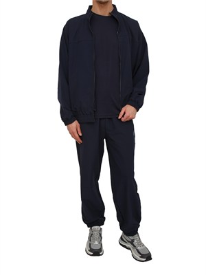 T-shirt blu Ea7 a maniche lunghe in jersey stretch in UOMO