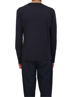 T-shirt blu Ea7 a maniche lunghe in jersey stretch in UOMO