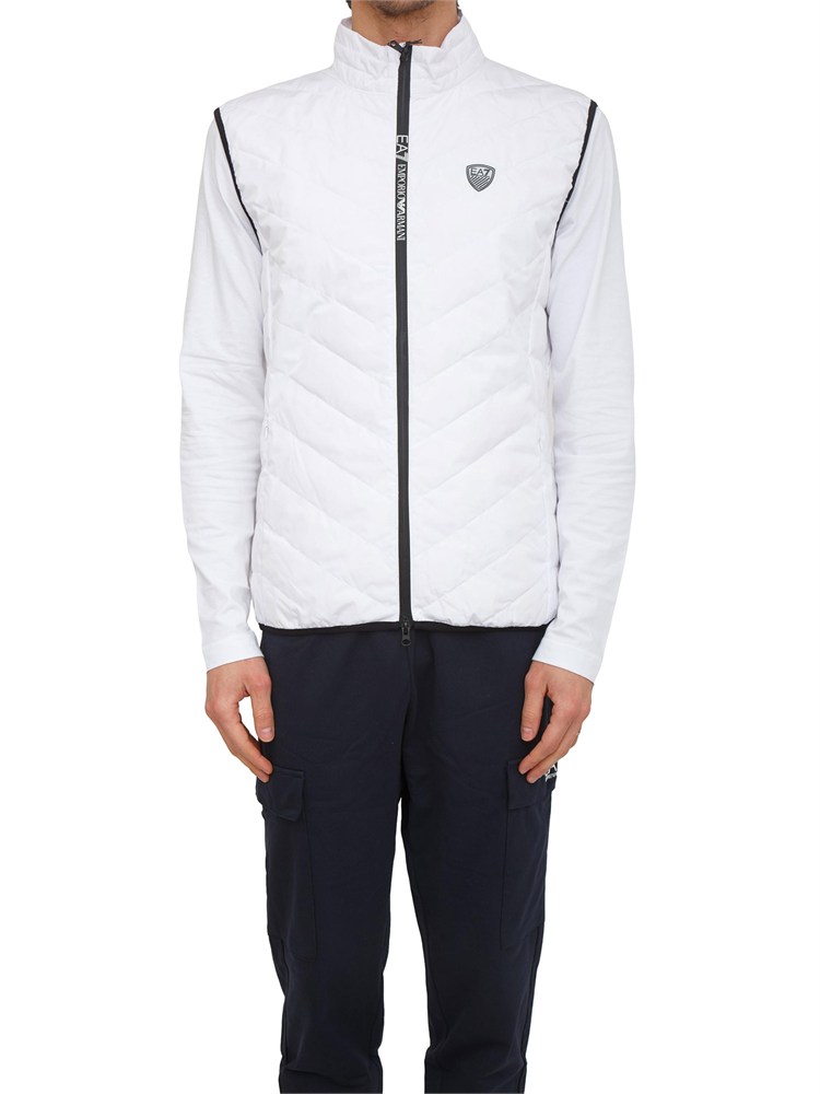 Gilet EA7 Emporio Armani in tessuto tecnico bianco