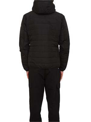 Piumino EA7 Emporio Armani in piuma d'oca e tessuto tecnico nero in UOMO