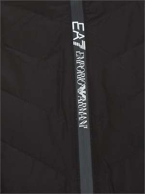 Piumino EA7 Emporio Armani in piuma d'oca e tessuto tecnico nero in UOMO