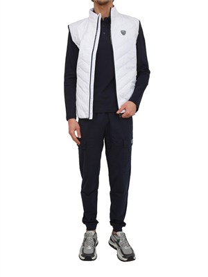 Polo uomo EA7 Emporio Armani in cotone stretch blu in UOMO