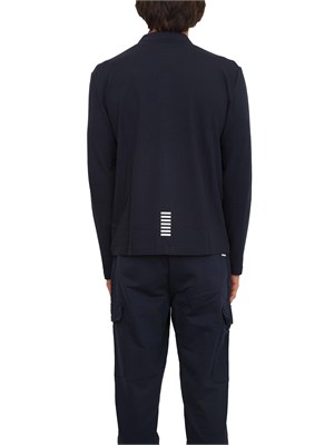 Polo uomo EA7 Emporio Armani in cotone stretch blu in UOMO