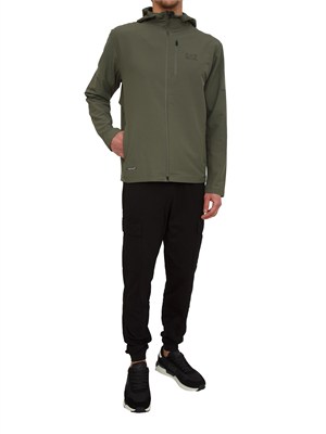 Felpa EA7 Emporio Armani in tessuto tecnico VENTUS7 verde in UOMO