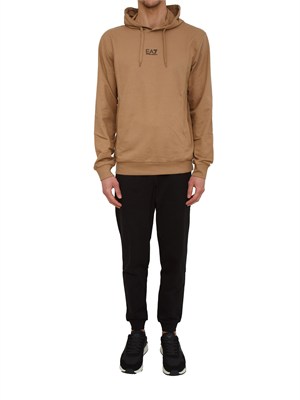 Tuta sportiva beige EA7 Core Identity in cotone in UOMO